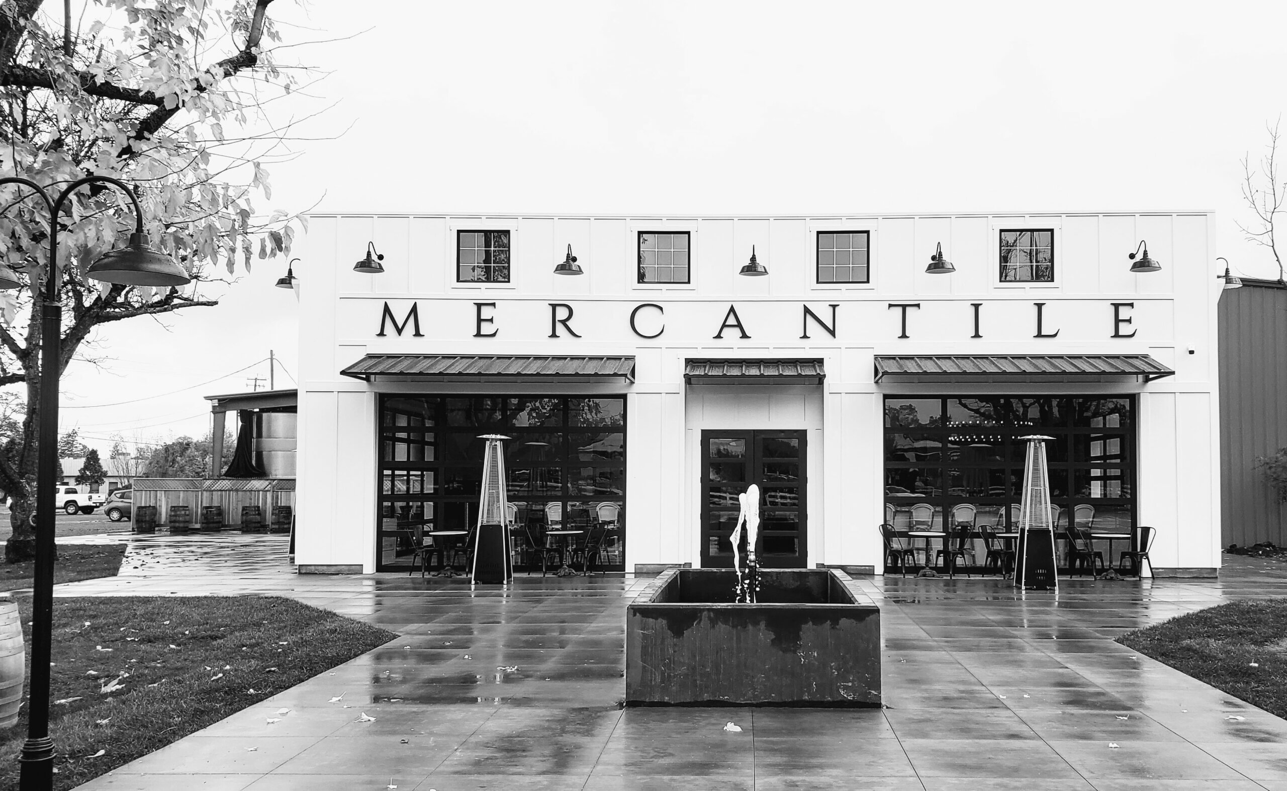 Black and white photo of The Merchantile